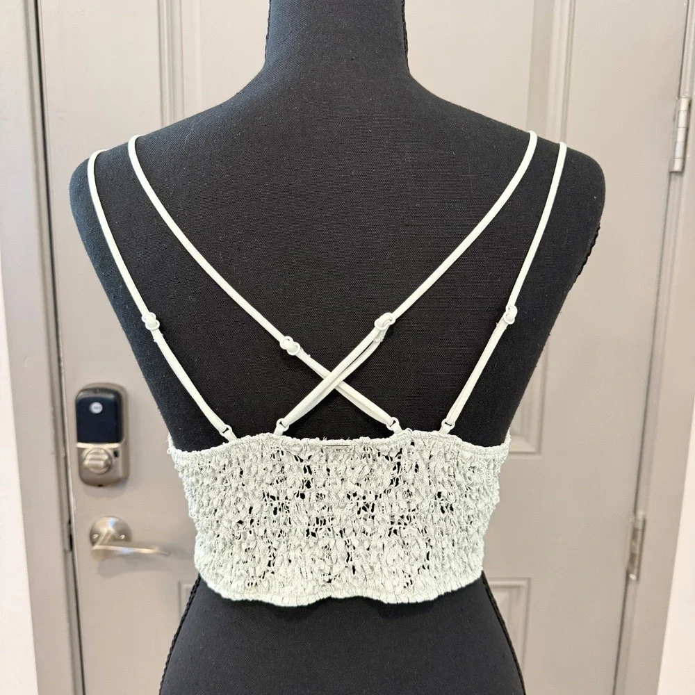 PINK Victoria's Secret Lace Bralette Large Strappy Mint Green Coquette Festival